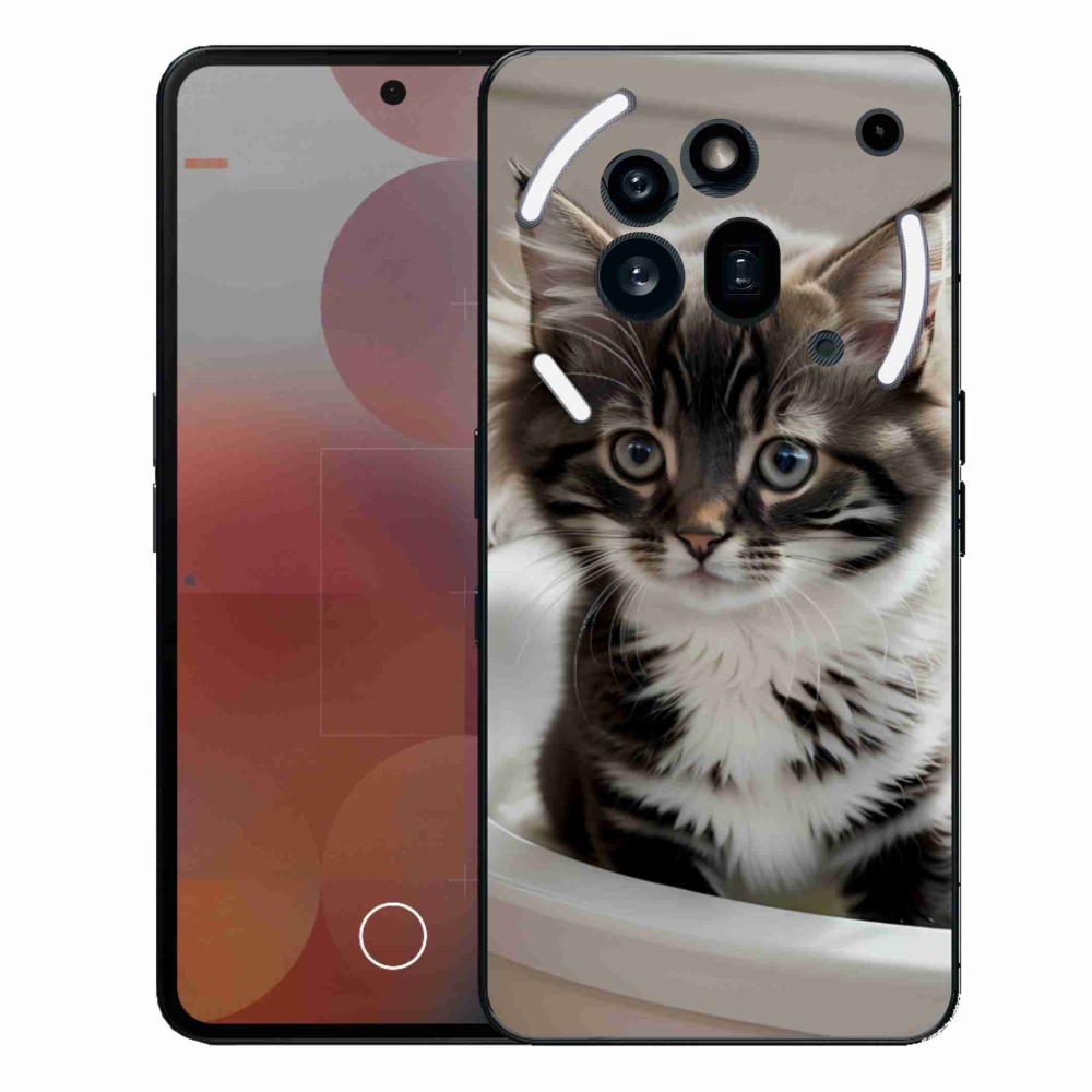 Gelový kryt mmCase na Nothing Phone (3a) Pro - zvědavé kotě