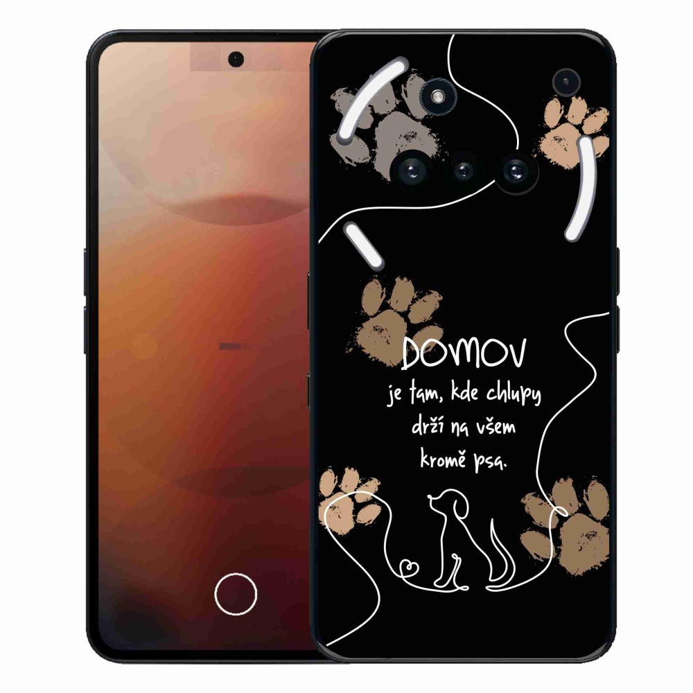 Gelový kryt mmCase na Nothing Phone (3a) - psí motiv černé pozadí