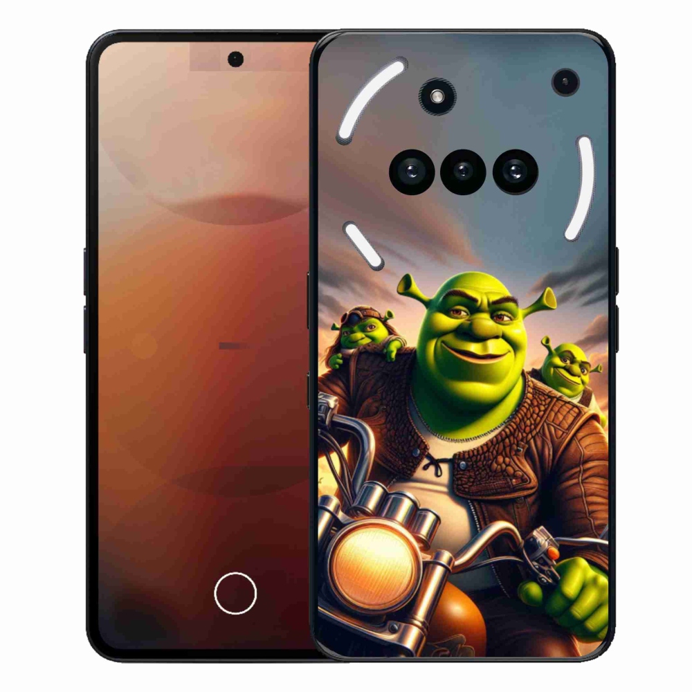 Gelový kryt mmCase na Nothing Phone (3a) - shrek na motorce