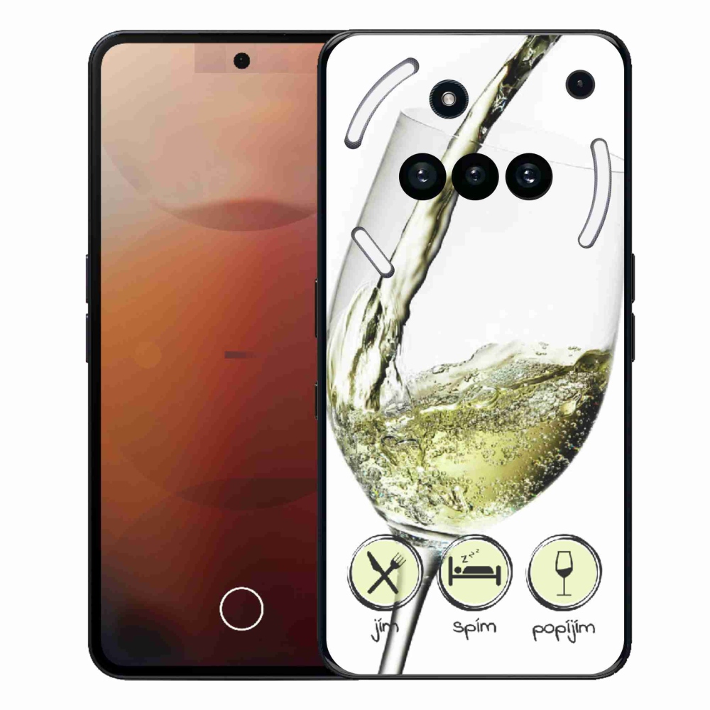 Gelový kryt mmCase na Nothing Phone (3a) - sklenička vína bílé