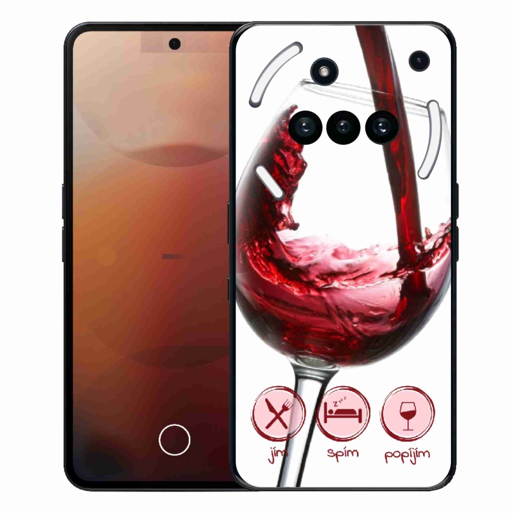 Gelový kryt mmCase na Nothing Phone (3a) - sklenička vína červené