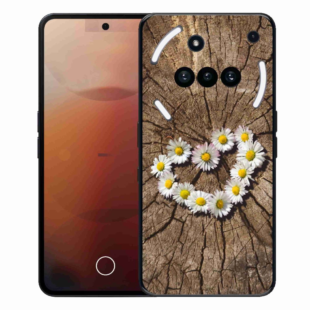 Gelový kryt mmCase na Nothing Phone (3a) - srdce z kopretin