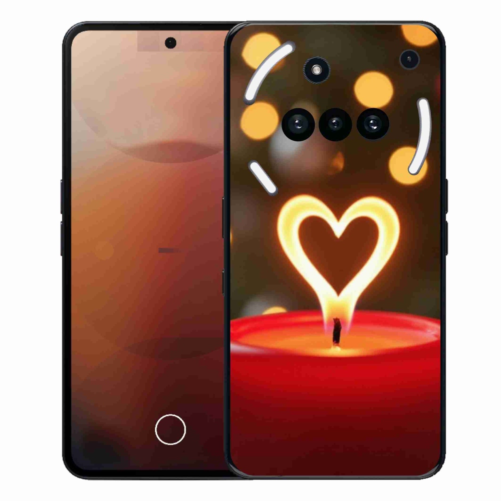 Gelový kryt mmCase na Nothing Phone (3a) - srdce z plamene