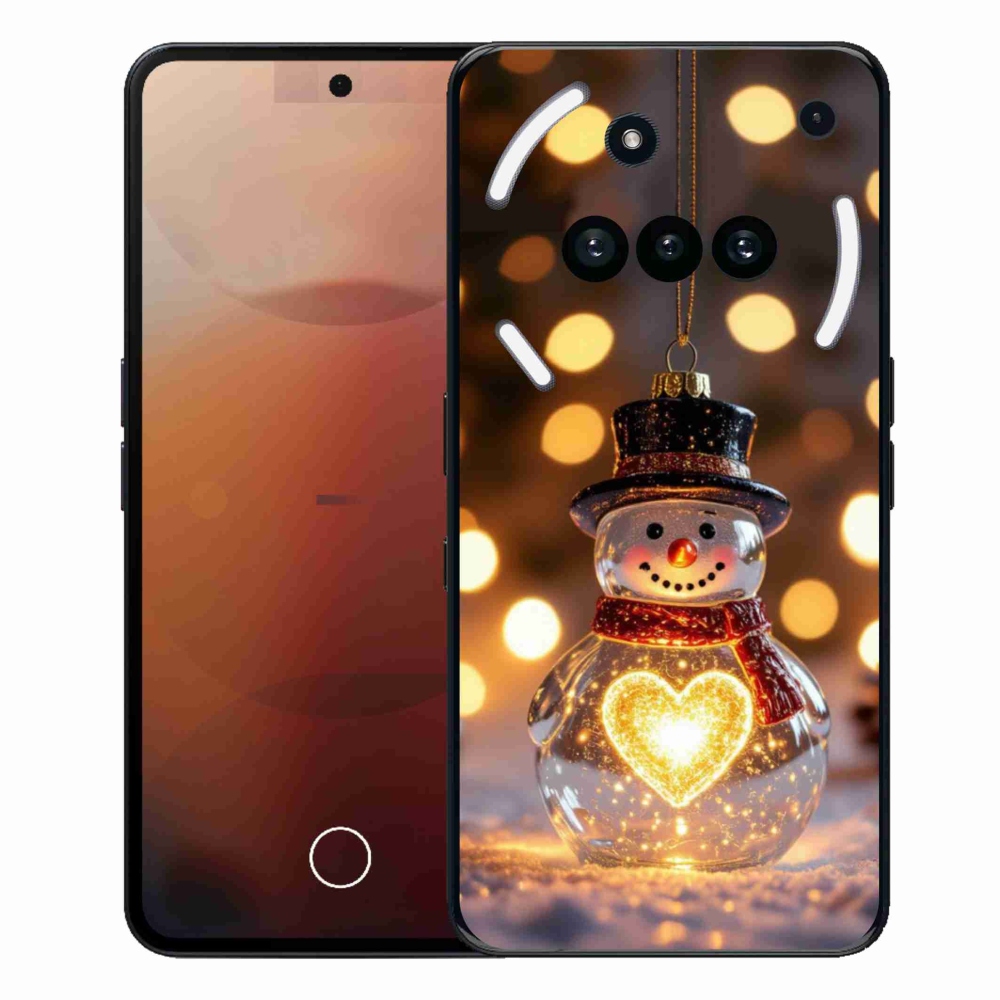 Gelový kryt mmCase na Nothing Phone (3a) - svítící vánoční sněhulák