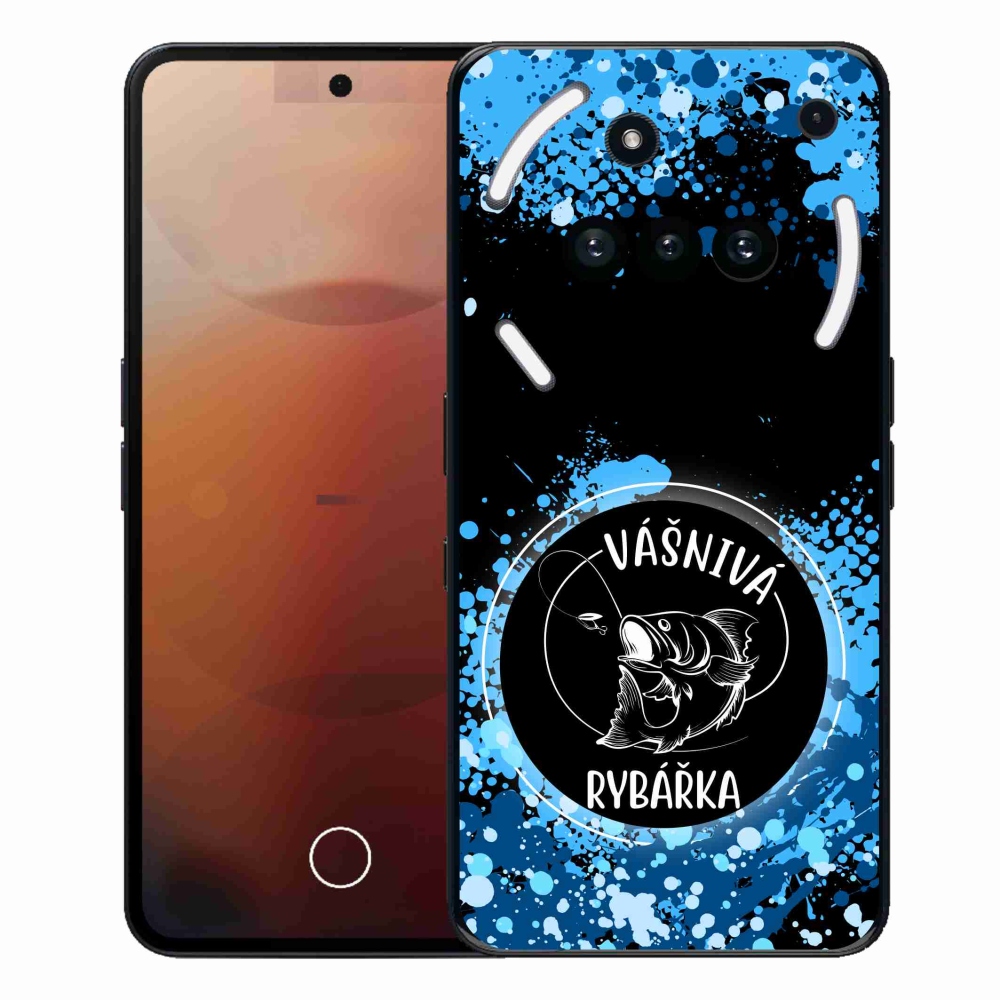 Gelový kryt mmCase na Nothing Phone (3a) - vášnivá rybářka černé pozadí