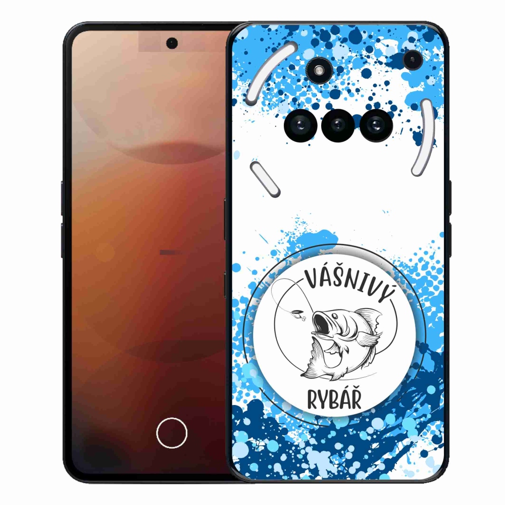 Gelový kryt mmCase na Nothing Phone (3a) - vášnivý rybář bílé pozadí