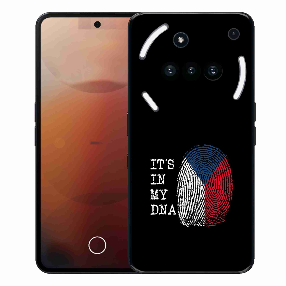 Gelový kryt mmCase na Nothing Phone (3a) - vlajka otisk prstu černé pozadí