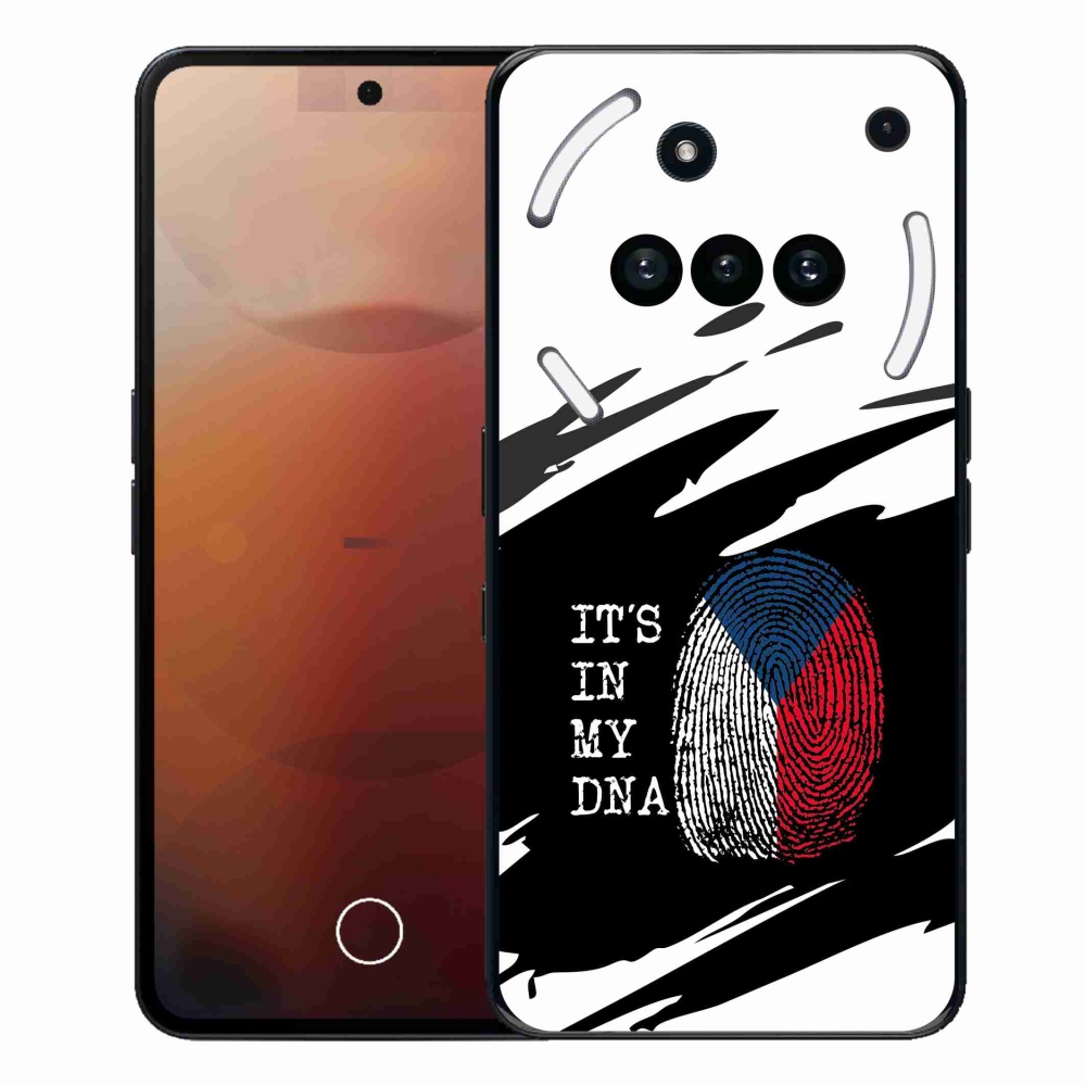 Gelový kryt mmCase na Nothing Phone (3a) - vlajka otisk prstu černobílé pozadí