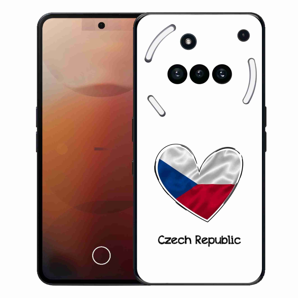 Gelový kryt mmCase na Nothing Phone (3a) - vlajka srdce bílé pozadí