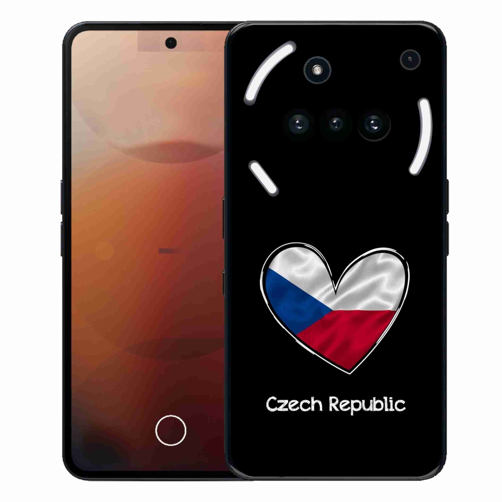 Gelový kryt mmCase na Nothing Phone (3a) - vlajka srdce černé pozadí