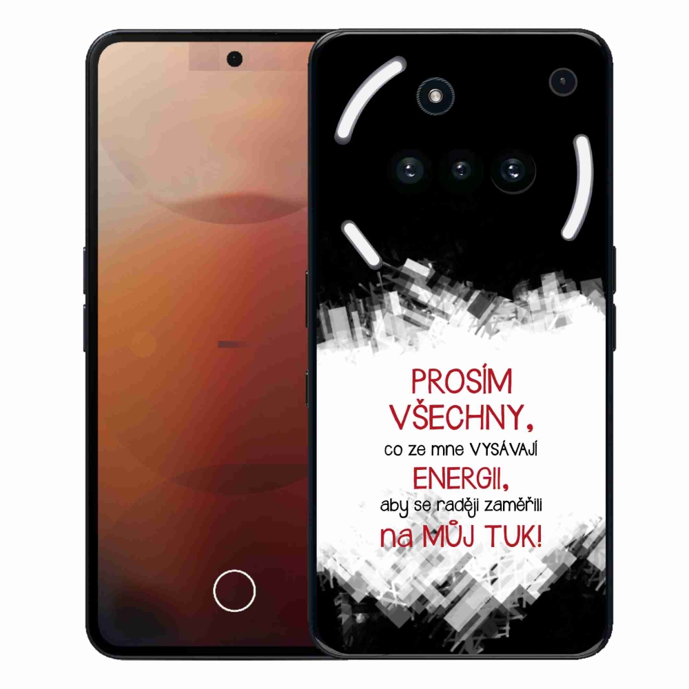 Gelový kryt mmCase na Nothing Phone (3a) - vtipný text 1 červený