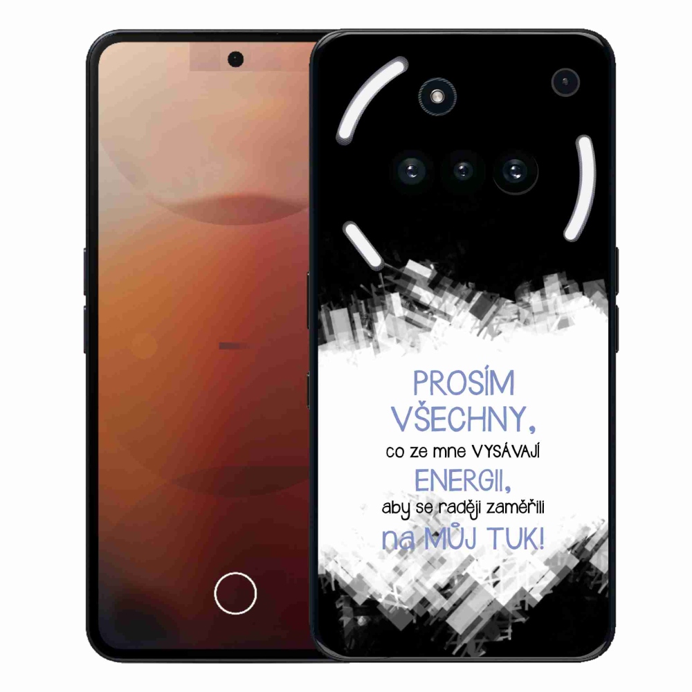 Gelový kryt mmCase na Nothing Phone (3a) - vtipný text 1 modrý