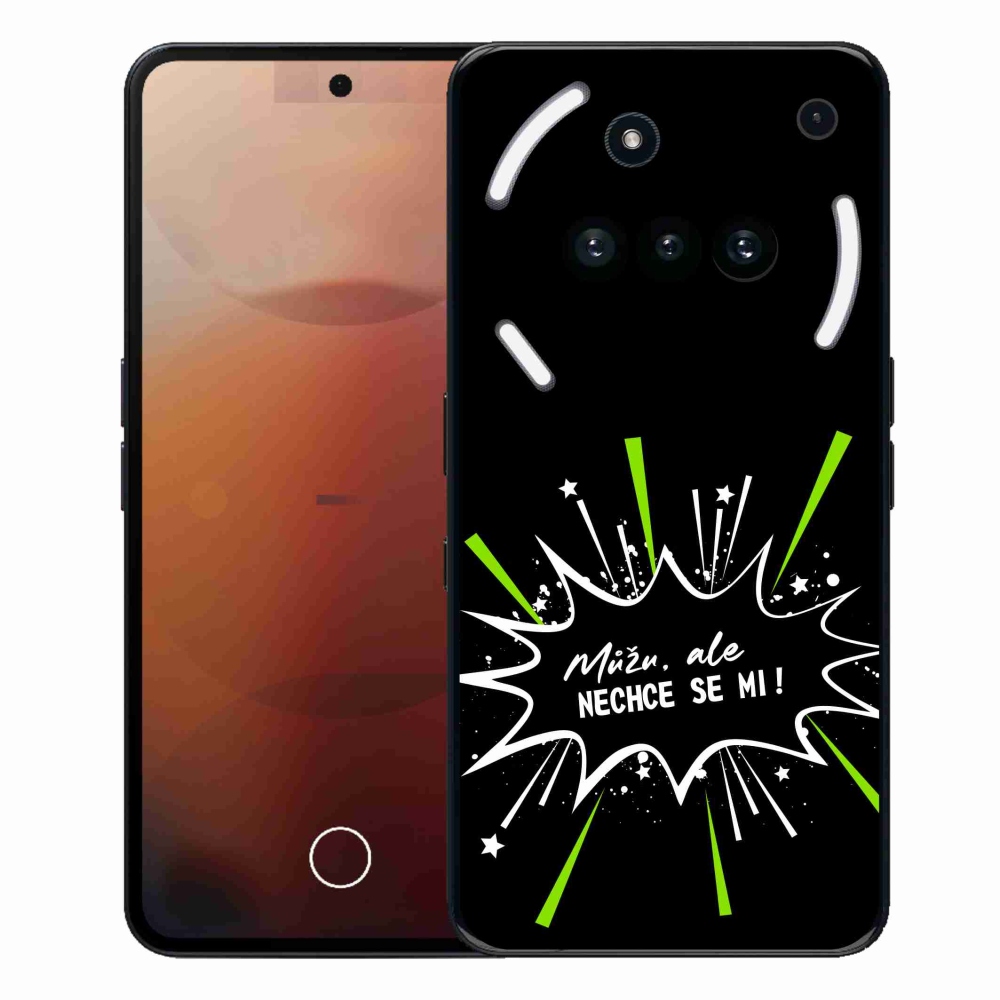Gelový kryt mmCase na Nothing Phone (3a) - vtipný text 11 černé pozadí