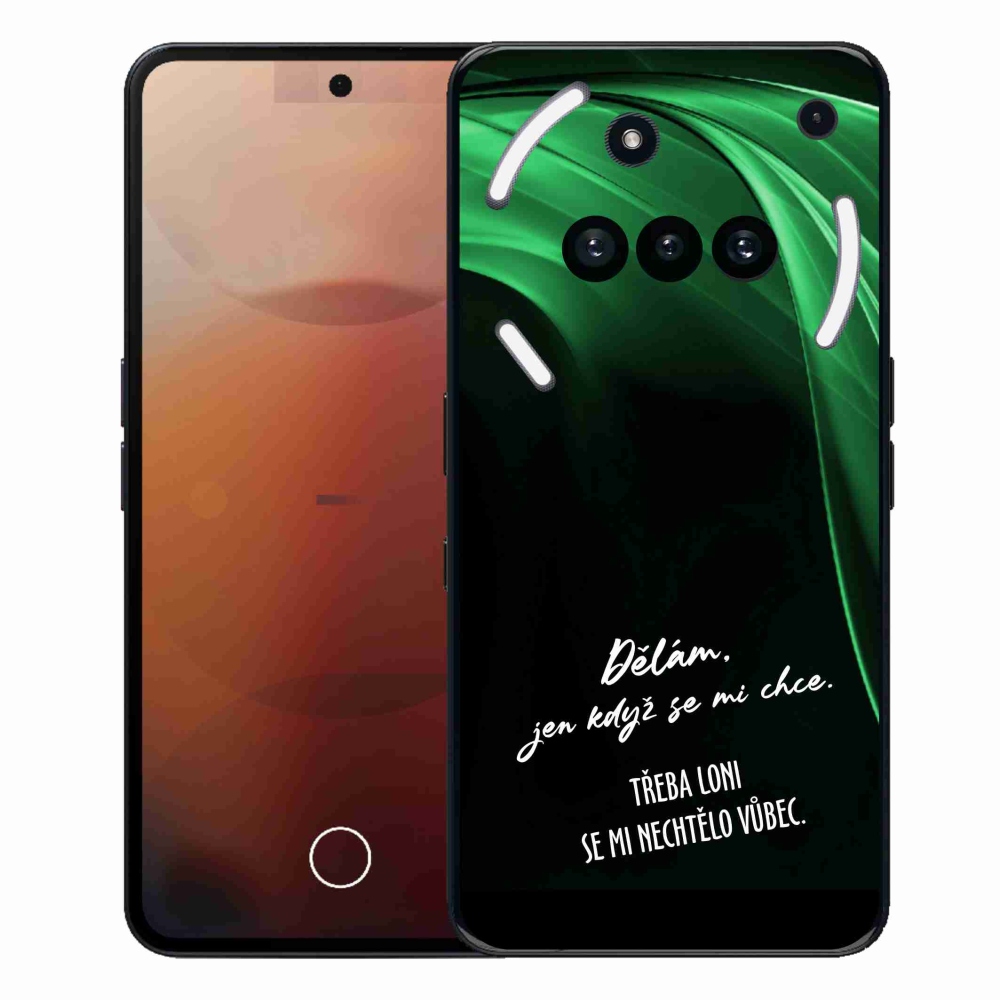 Gelový kryt mmCase na Nothing Phone (3a) - vtipný text 12 černé pozadí