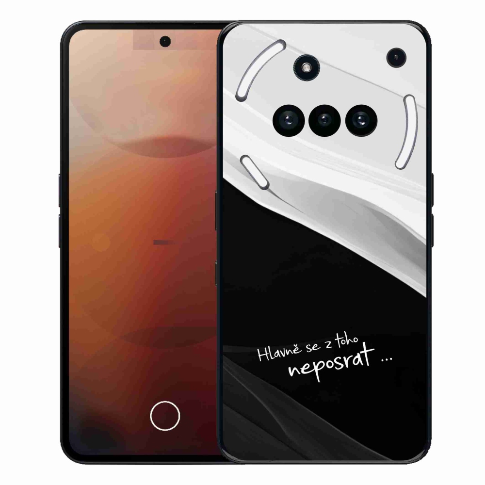 Gelový kryt mmCase na Nothing Phone (3a) - vtipný text 13 černobílé pozadí