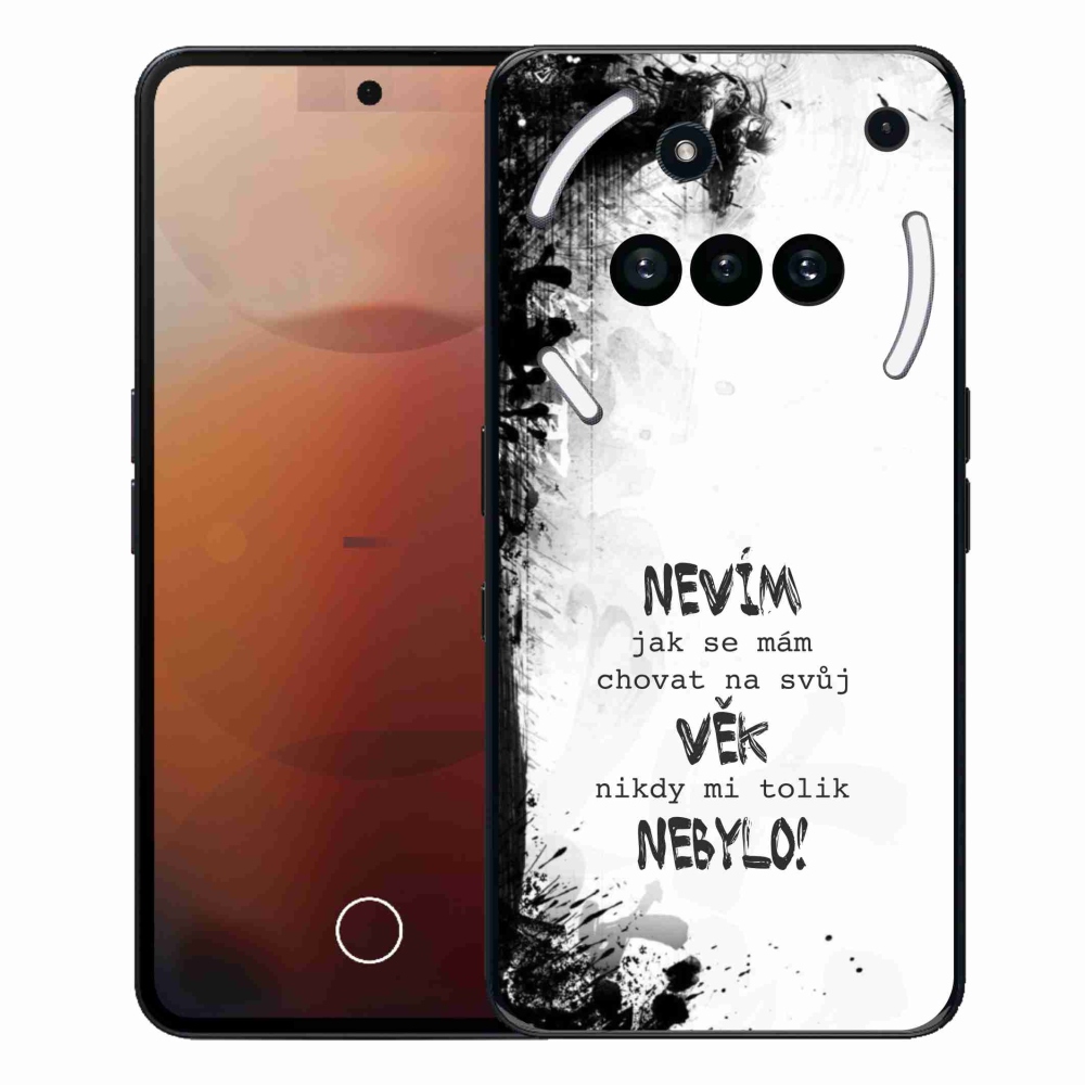 Gelový kryt mmCase na Nothing Phone (3a) - vtipný text 14 bílé pozadí