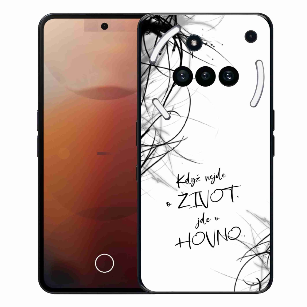 Gelový kryt mmCase na Nothing Phone (3a) - vtipný text 16 bílé pozadí