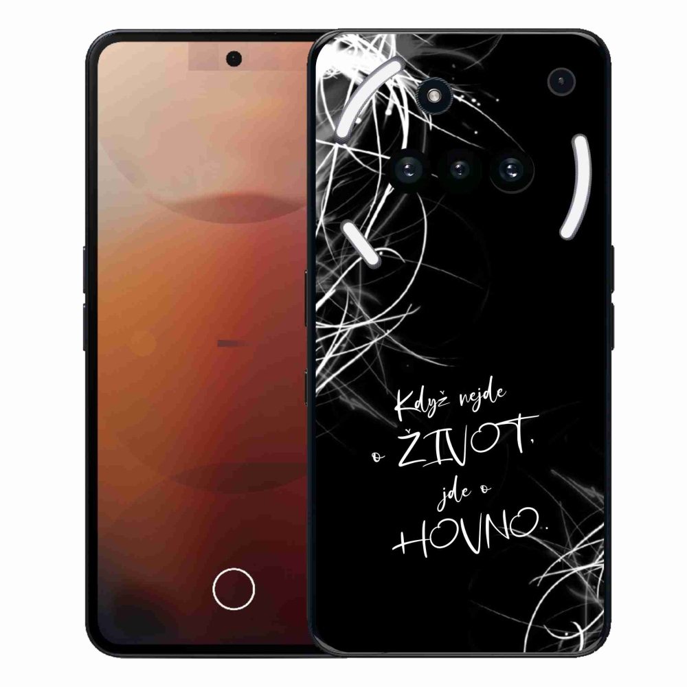 Gelový kryt mmCase na Nothing Phone (3a) - vtipný text 16 černé pozadí