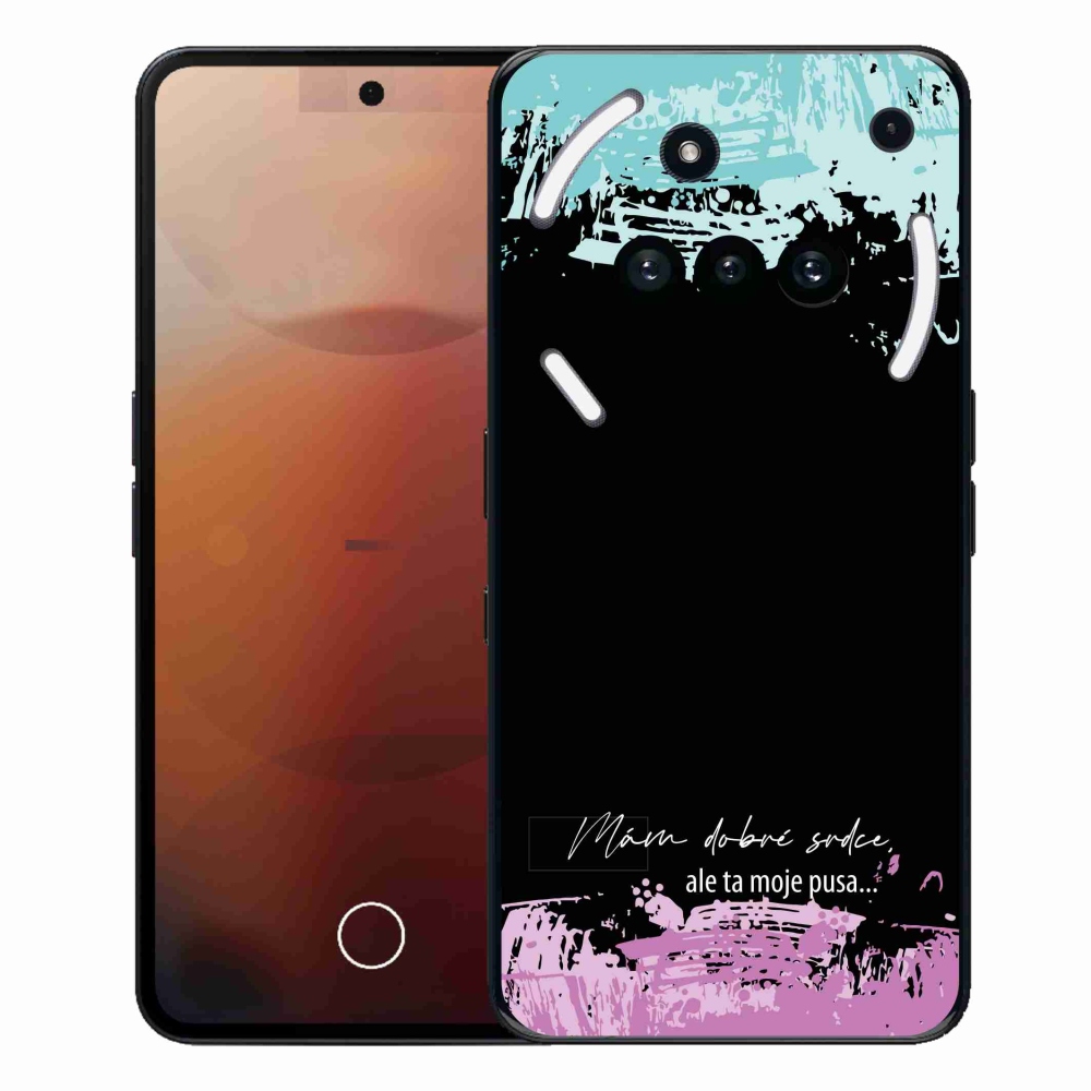 Gelový kryt mmCase na Nothing Phone (3a) - vtipný text 3 černé pozadí