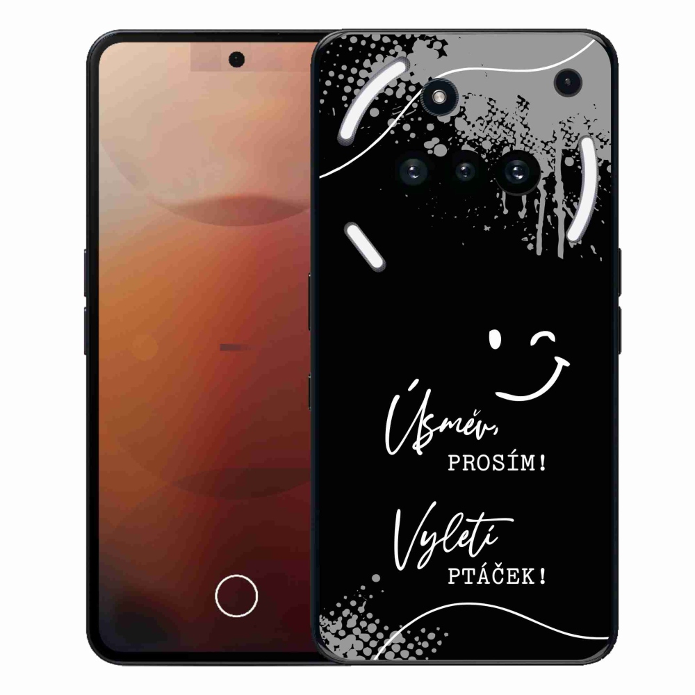 Gelový kryt mmCase na Nothing Phone (3a) - vtipný text 4 černé pozadí