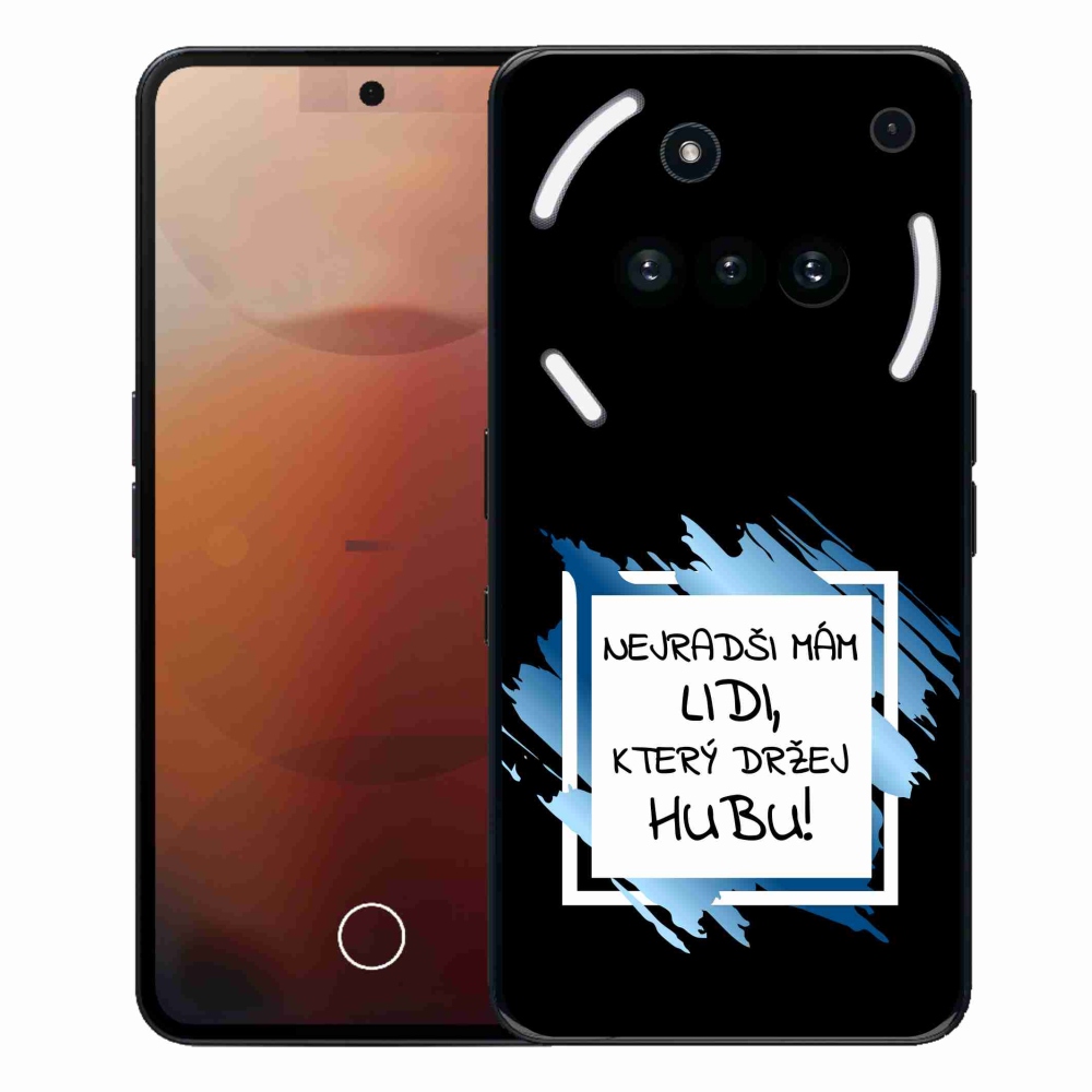 Gelový kryt mmCase na Nothing Phone (3a) - vtipný text 7 bíločerné pozadí