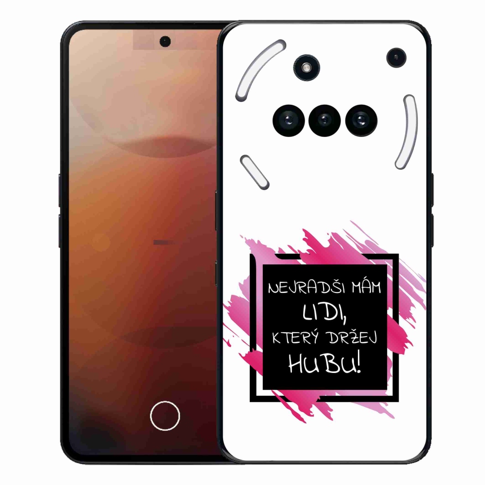 Gelový kryt mmCase na Nothing Phone (3a) - vtipný text 7 černobílé pozadí