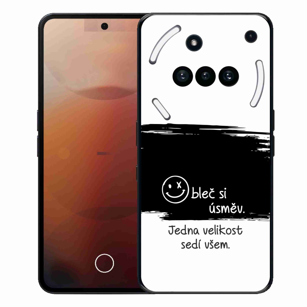Gelový kryt mmCase na Nothing Phone (3a) - vtipný text 8 černobílé pozadí