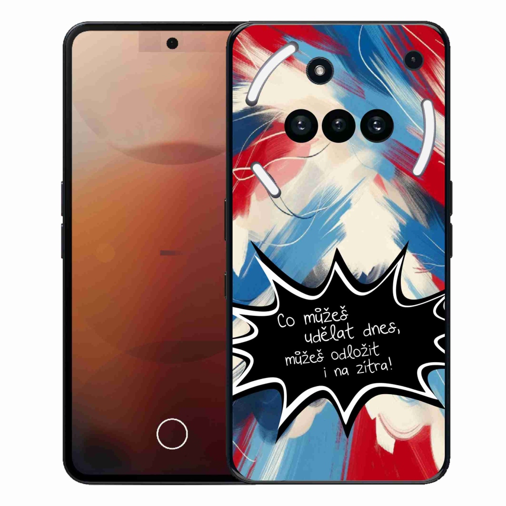 Gelový kryt mmCase na Nothing Phone (3a) - vtipný text 9 černé pozadí