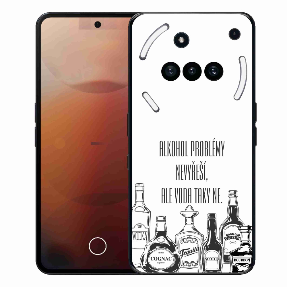 Gelový kryt mmCase na Nothing Phone (3a) - vtipný text bílé pozadí