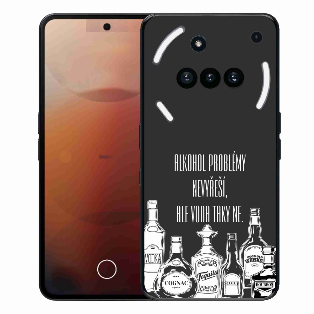 Gelový kryt mmCase na Nothing Phone (3a) - vtipný text černé pozadí