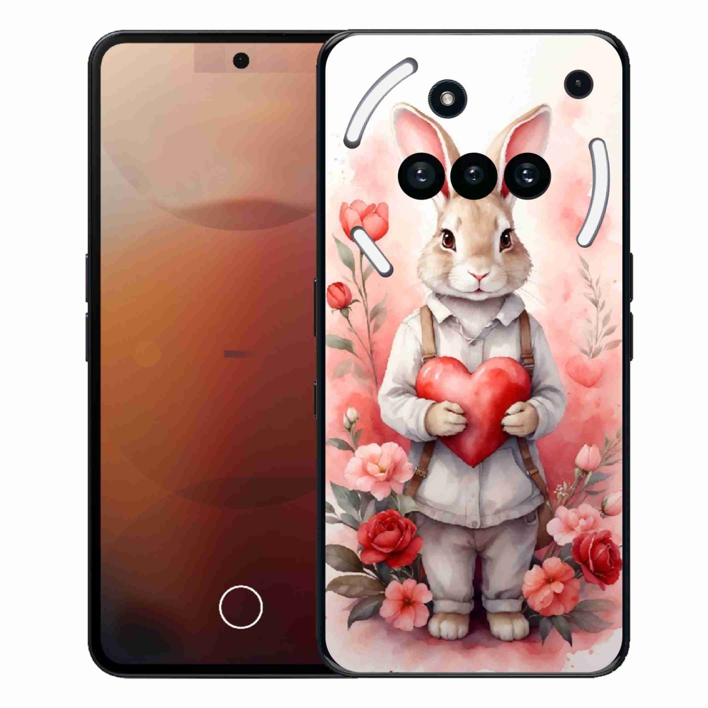 Gelový kryt mmCase na Nothing Phone (3a) - zajíc se srdíčkem