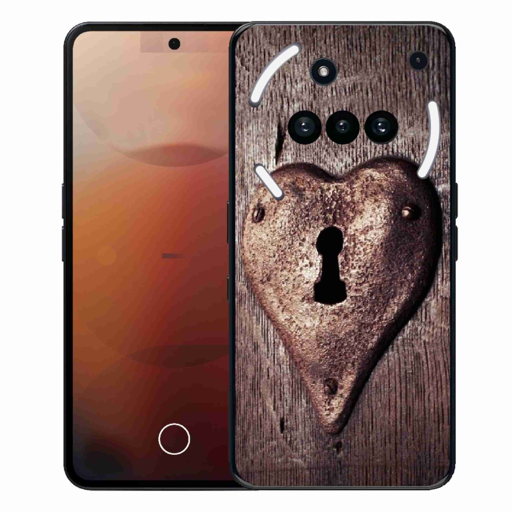 Gelový kryt mmCase na Nothing Phone (3a) - zámek ve tvaru srdce