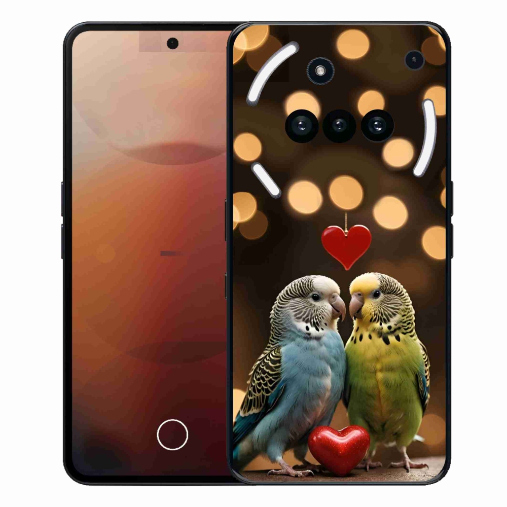 Gelový kryt mmCase na Nothing Phone (3a) - zamilovaní papoušci