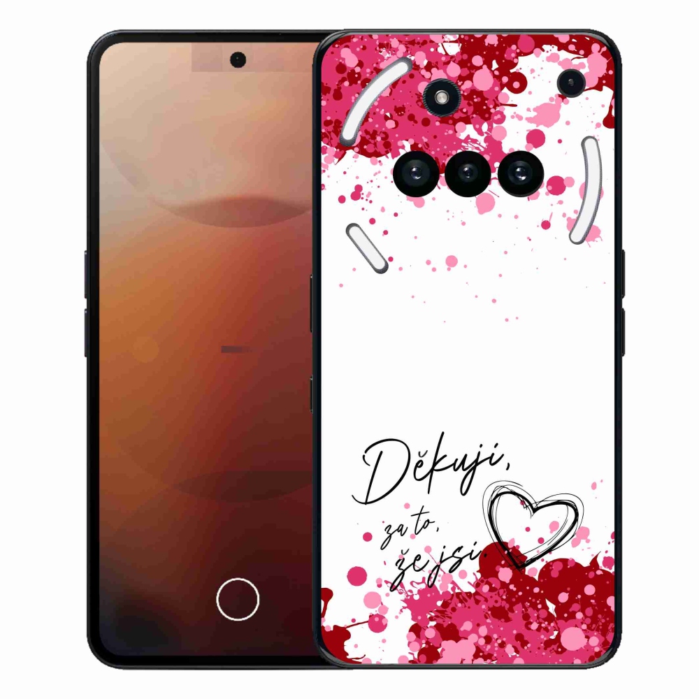 Gelový kryt mmCase na Nothing Phone (3a) - zamilovaný text 2 bílé pozadí