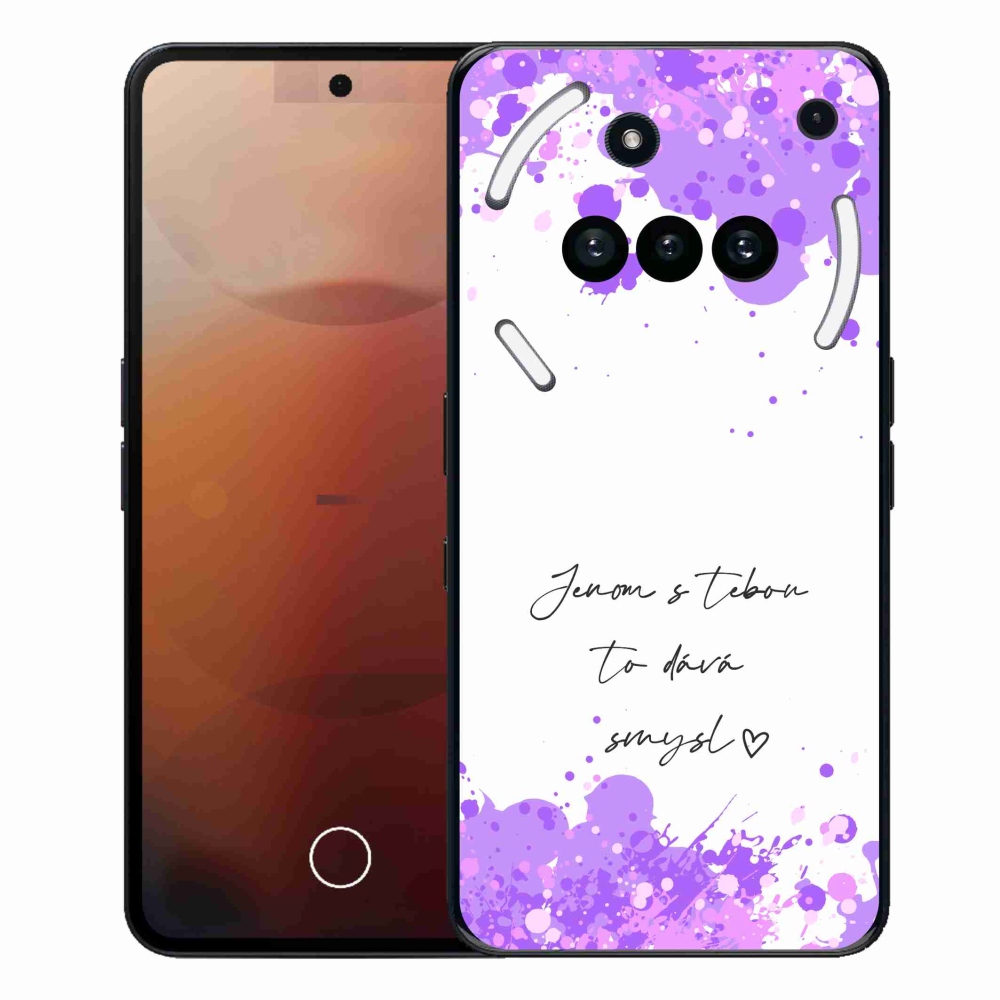 Gelový kryt mmCase na Nothing Phone (3a) - zamilovaný text bílé pozadí