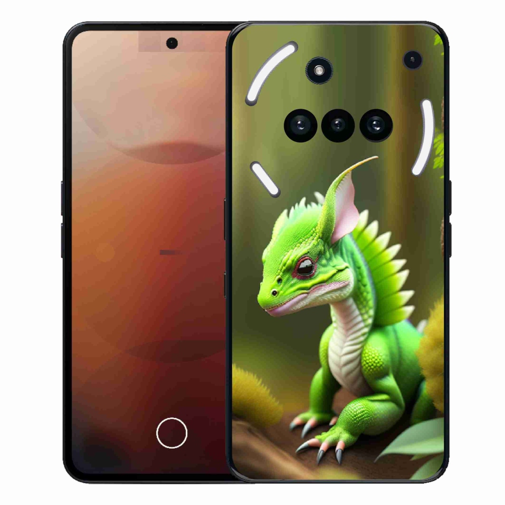 Gelový kryt mmCase na Nothing Phone (3a) - zelený dráček