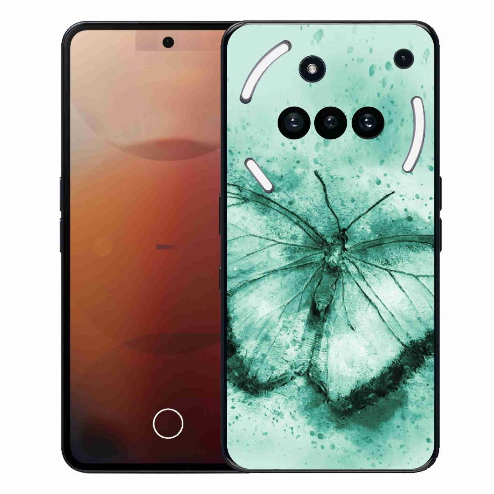 Gelový kryt mmCase na Nothing Phone (3a) - zelený motýl