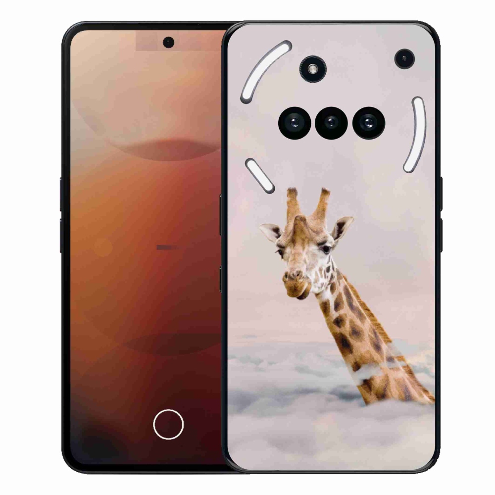 Gelový kryt mmCase na Nothing Phone (3a) - žirafa v oblacích