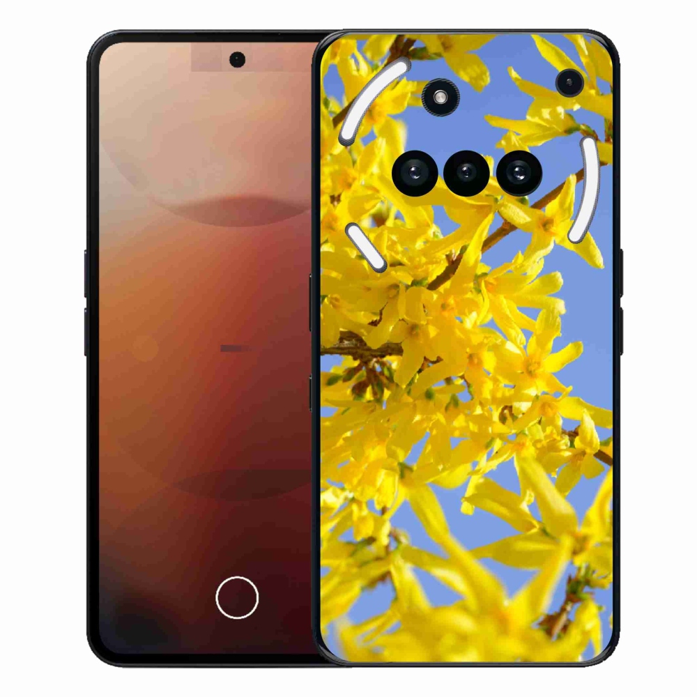 Gelový kryt mmCase na Nothing Phone (3a) - žluté květy