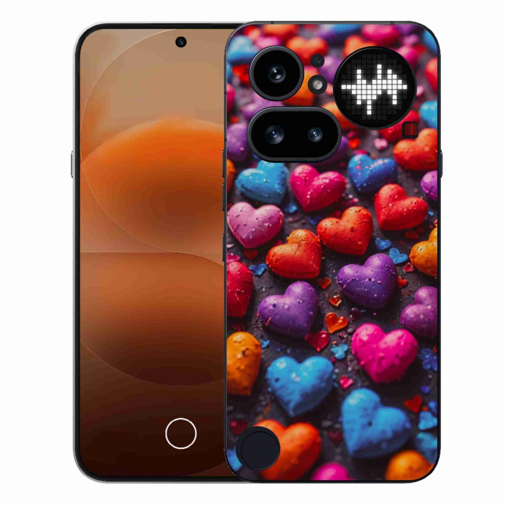 Gelový kryt mmCase na Nothing Phone (4a) - barevná srdce