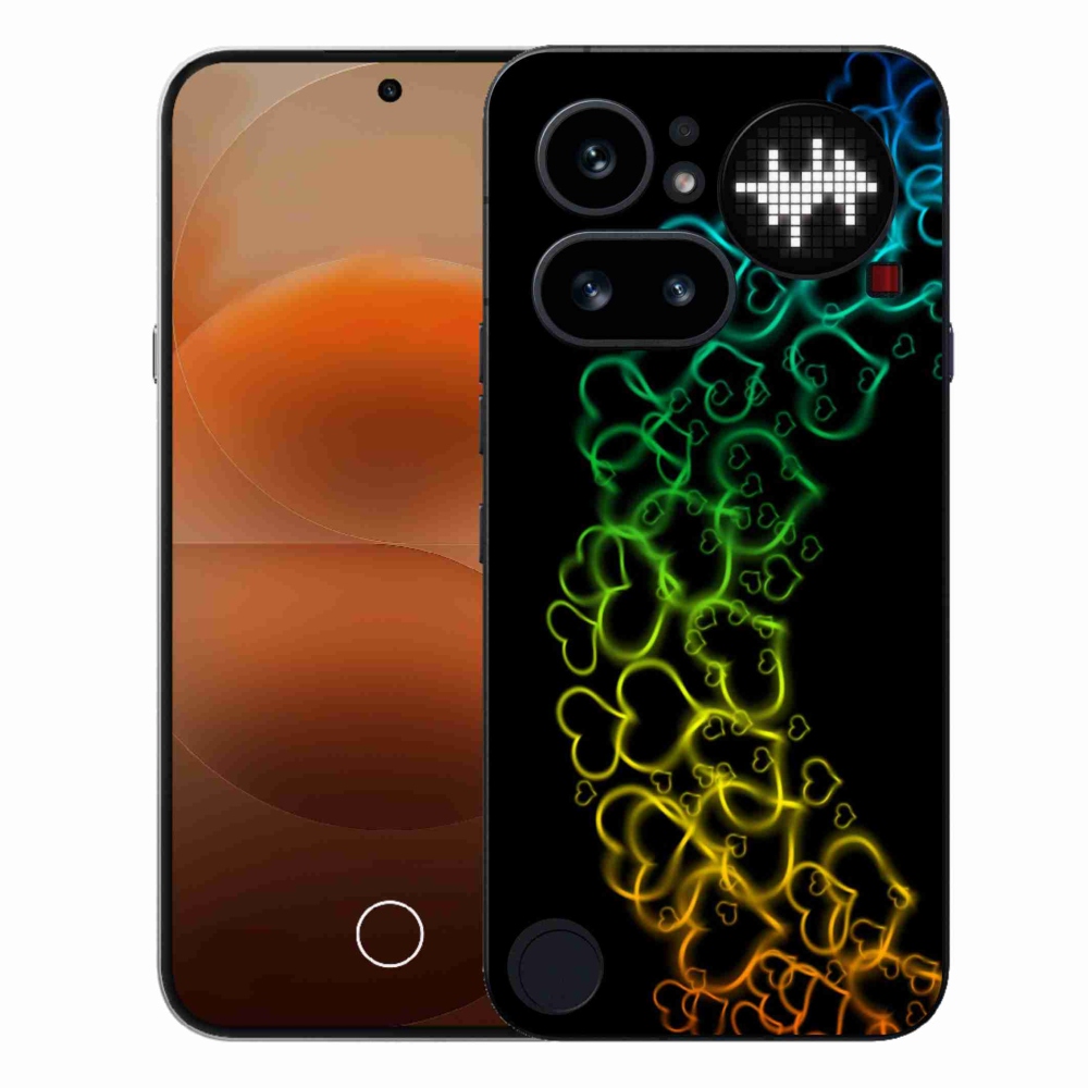 Gelový kryt mmCase na Nothing Phone (4a) - barevná srdíčka