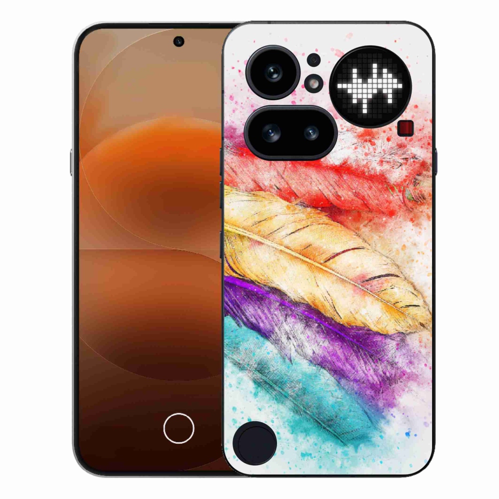Gelový kryt mmCase na Nothing Phone (4a) - barevné peří