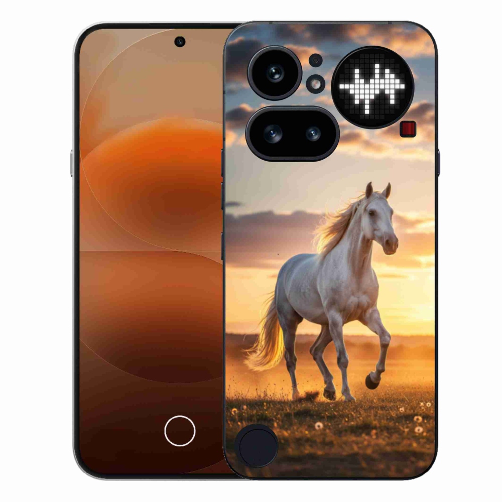 Gelový kryt mmCase na Nothing Phone (4a) - běžící bílý kůň 2