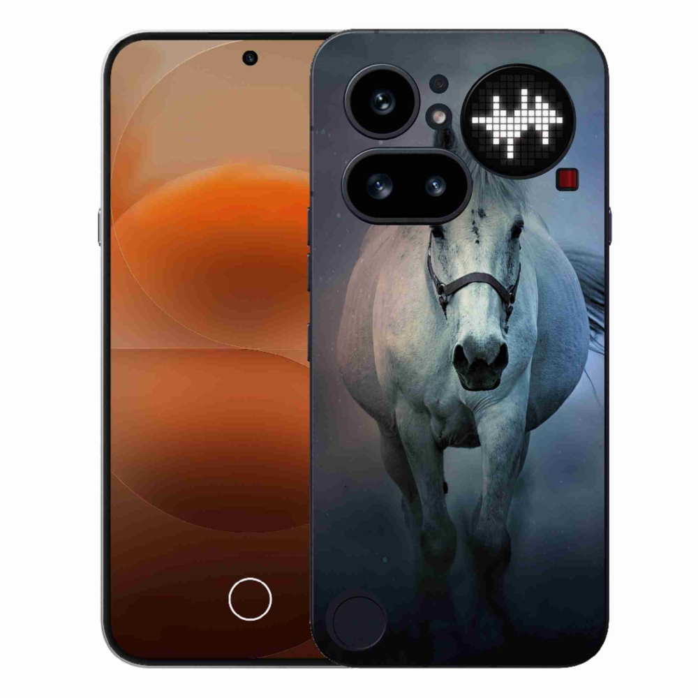 Gelový kryt mmCase na Nothing Phone (4a) - běžící bílý kůň