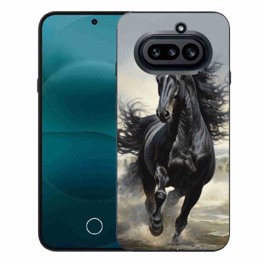 Gelový kryt mmCase na Nothing Phone (4a) - běžící černý kůň