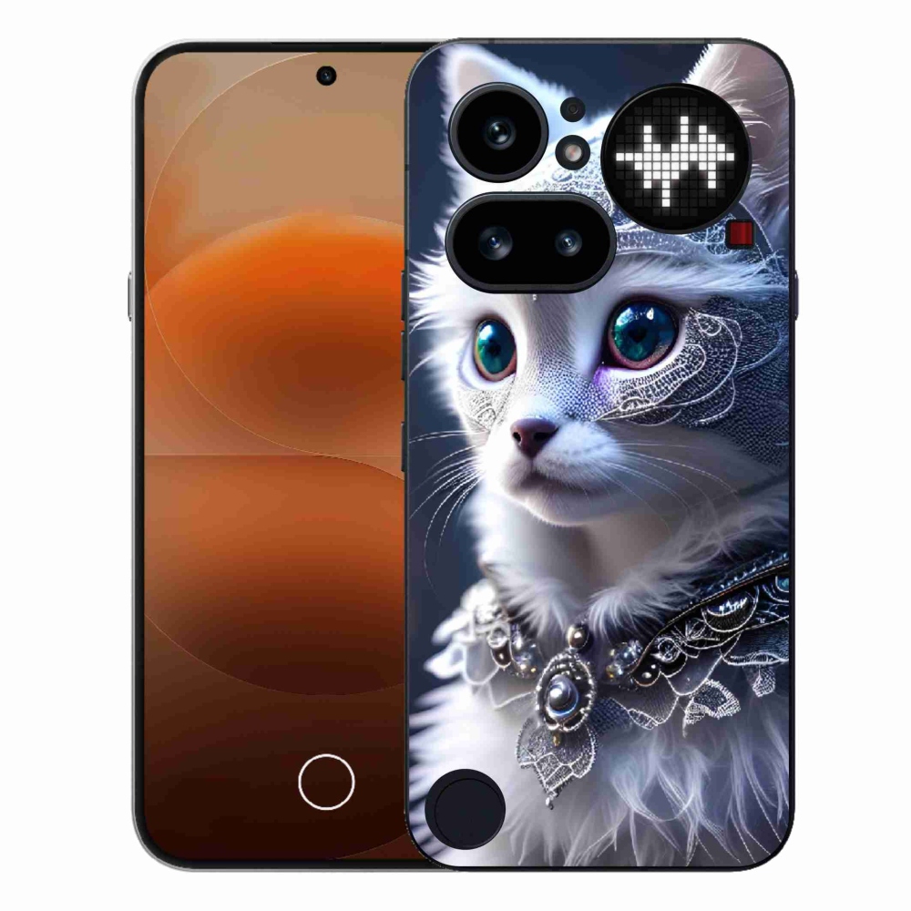 Gelový kryt mmCase na Nothing Phone (4a) - bílá kočka