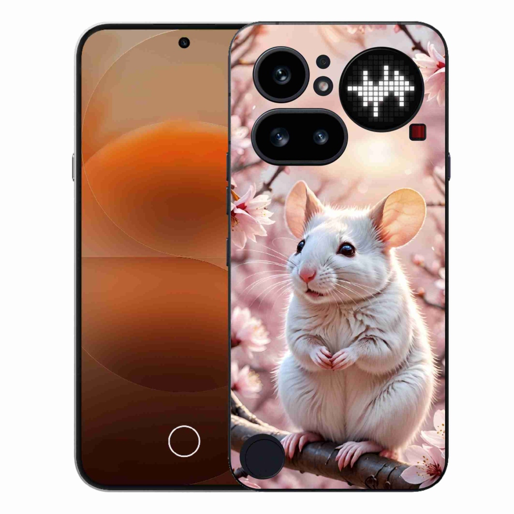 Gelový kryt mmCase na Nothing Phone (4a) - bílá myš na větvi