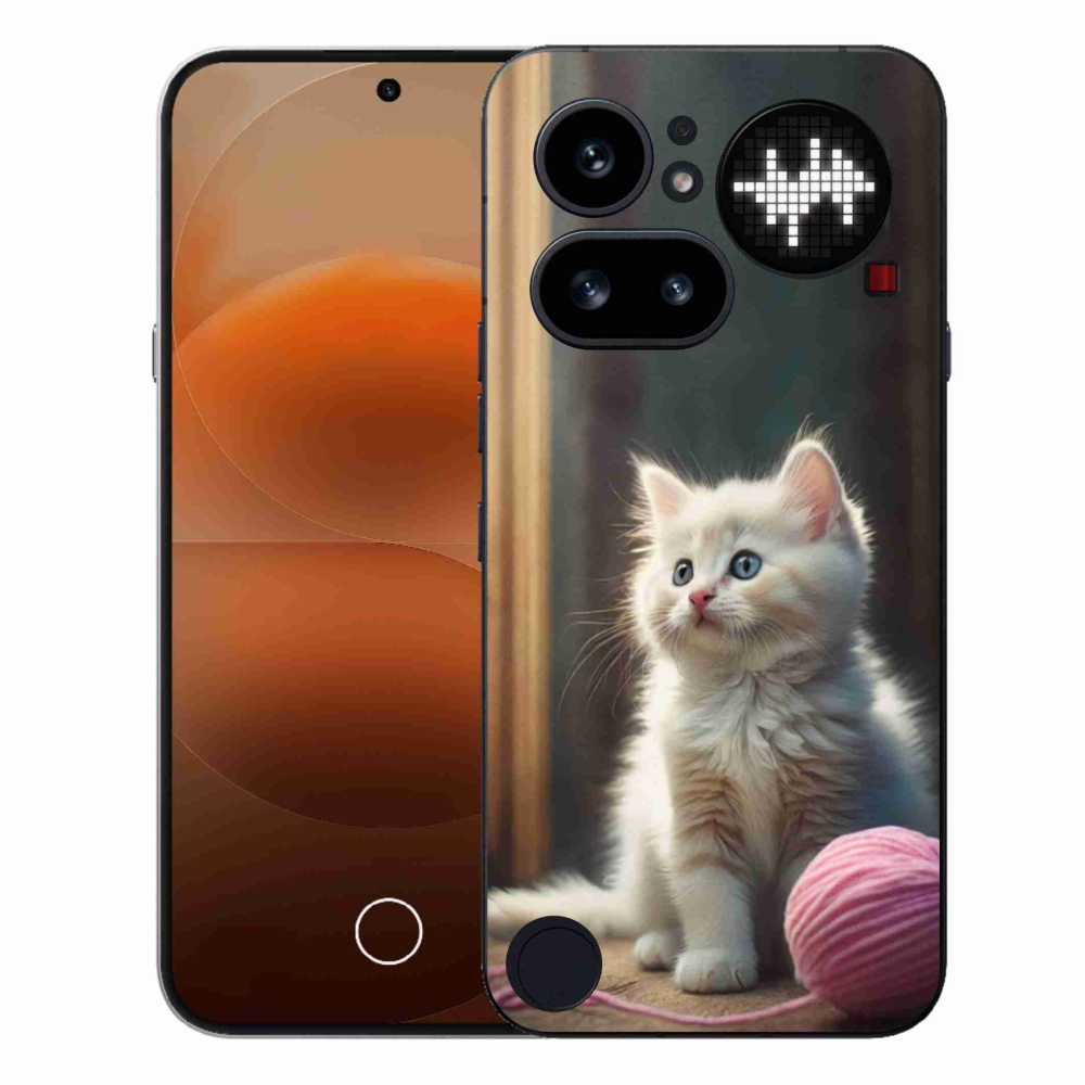 Gelový kryt mmCase na Nothing Phone (4a) - bílé kotě 2