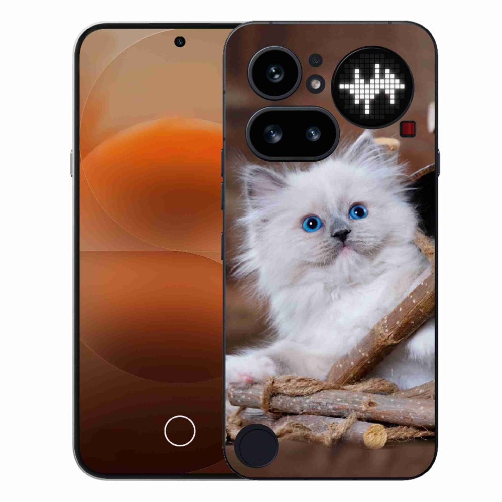 Gelový kryt mmCase na Nothing Phone (4a) - bílé kotě