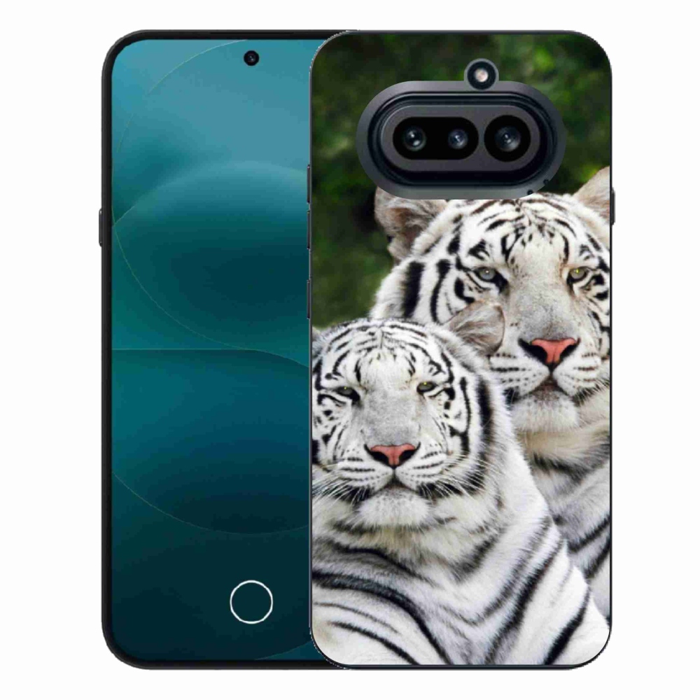 Gelový kryt mmCase na Nothing Phone (4a) - bílí tygři